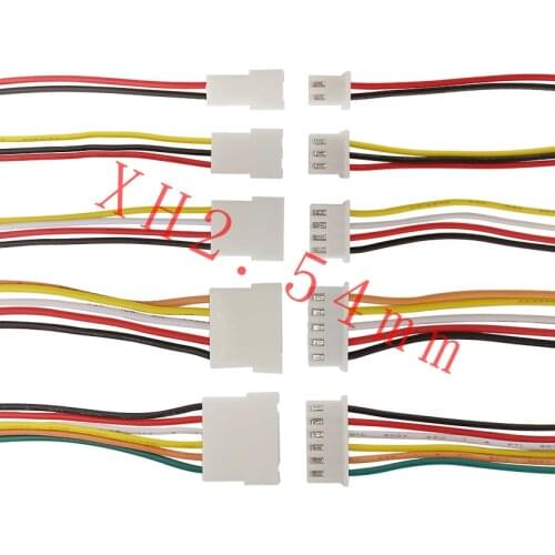 5/10Pair JST XH 2.54mm Male Female Plug Socket Connector Micro JST XH2.54 2Pin 3Pin 4Pin 5Pin 6Pin Cable 26AWG Lenght 20CM