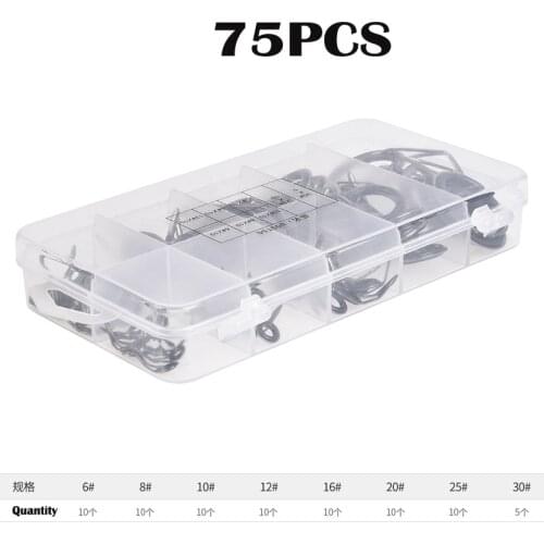 75Pcs Stainless Steel Ceramic Guide Rings Fishing Accessories DIY Fishing Rod Tips Line Rings for Repairing Rod