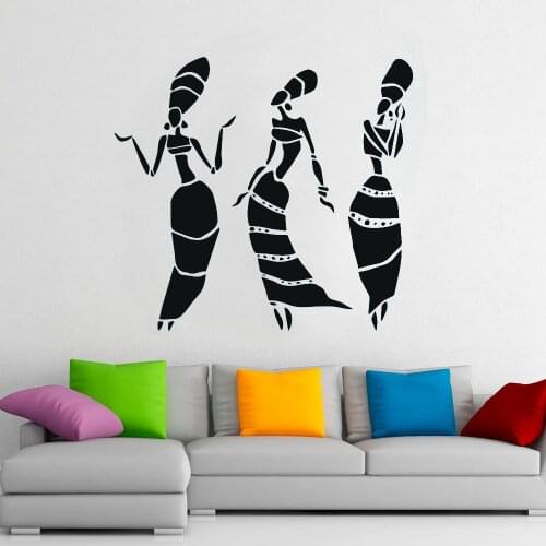 African Women Vinyl Wall Decal Africa Culture Home Decoration for Living Room Bedroom Museum Door Window Sticker Girl Mural E329