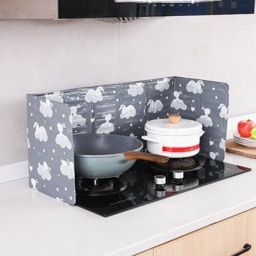Nonstick Splatter Guard Aluminium Foil Anti Splatter Shield Guard Aluminium Foil Oil Plate Folding Kitchen Tool