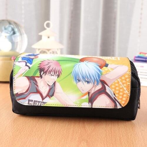 Basketball Kuroko Anime Pencil Case High Capacity Stationery Bag Multifunction Cosmetic Makeup Bag