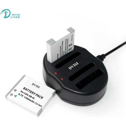 DVISI 2pcs 3.7V 1300mAh NB-6L NB6L Rechargeable Battery with USB Charger for CANON PowerShot SX240 SX260 HS IXY110 SD980