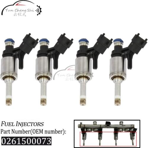 4pcs Fuel Injector Nozzle 13537591623 0261500073 For BMW 1 3 F20 F21 F30 F31 Citroen C4 C5 DS3 Peugeot MINI Cooper Direct 1.6L