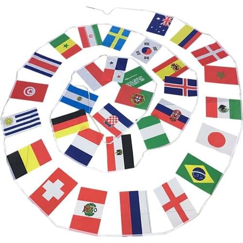1 Set Euro Cup Country Flag Bunting String 32 Countries Nations Hanging Flag Football Garlands Home Decor Shop Street Decoration