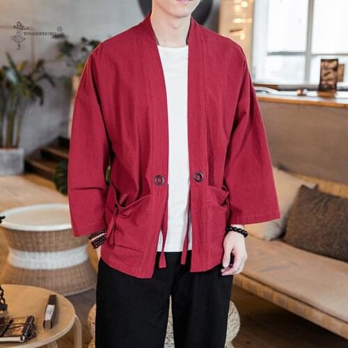 Japanese Kimono Print Yukata Coat Samurai Crane Men Harajuku Style Japan Haori Women Cardigan Chinese Asian Traditional Costume