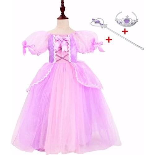 2019 NEW Style Sofie Princess Summer Dress Girls Sofia Cosplay Costume 6 Layers Children Kids Floral Halloween Party Tutu Dress