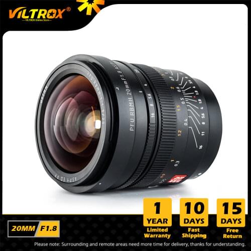 VILTROX 20mm F1.8 E ASPH Full Frame Wide Angle Prime Fixed Focus Lens for Sony Lens NEX E mount Nikon Z Mount A6500 Camera Lens
