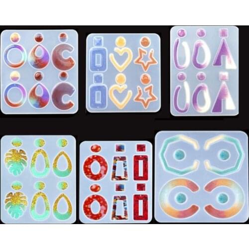 DIY Crystal Epoxy Mold Traditional 6 Grid Necklace Pendant Earrings Jewelry Silicone Mold Geometric Silicone Mold