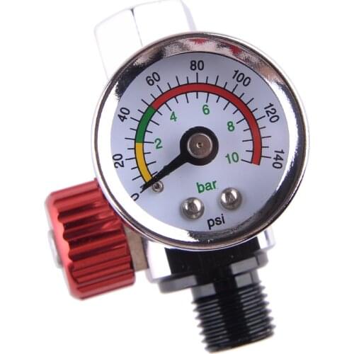 Beler Car Air Control Pressure Gauge Compressor Regulator Fit for Devilbiss Iwata 0-140 PSI Spray Tool Metal