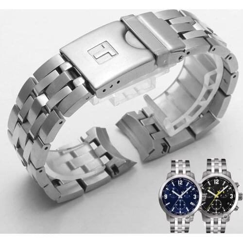 Shengmeirui 19mm PRC200 T055417 T055430 T055410 Watchband Watch Parts male strip Solid Stainless steel bracelet strap