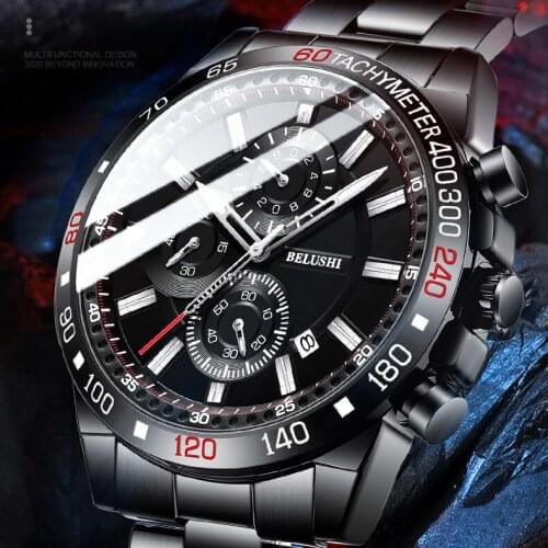 Luxury Watch Women 2021 New Explosion Multi-functional Mens Business Solid Strap Watch Hot Night Light Watch Reloj Mujer