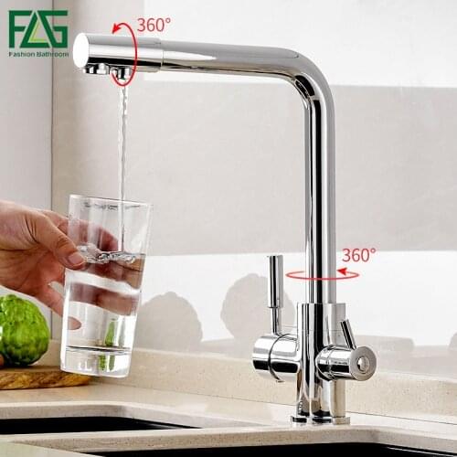 FLG kitchen faucets drinking water filter faucet Kitchen mixer brass tap 360 Rotation with Water Purification Features sink taps