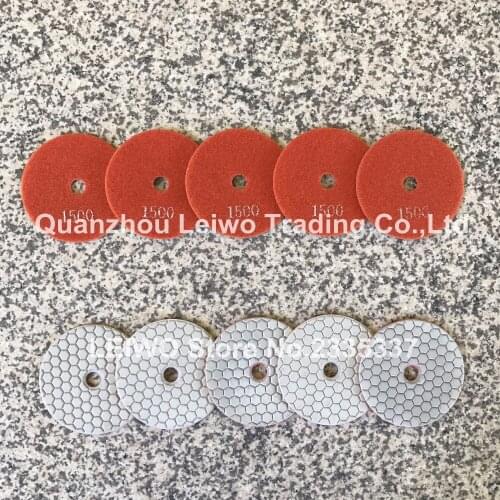 Dry Polishing Pads 4 inch Granite Diamond Polishing Pads Honeycomb Diamond Sanding Pad Grit 1500 Granite Abrasive 10 Pcs/lot