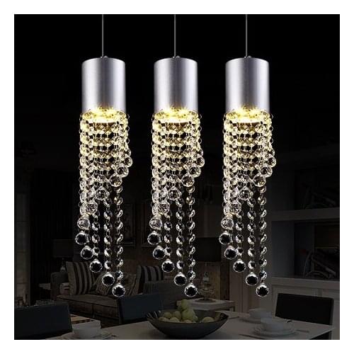 LED Three light restaurants light bar bar dining room table crystal Pendant Lamp 110V-220V Pendant Lights free shipping