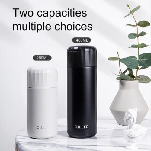 1 pc 280/400ml Vacuum Flask Solid Color Tea Water Separation Stainless Steel Leak-proof Insulated Bottle Thermocup for Home