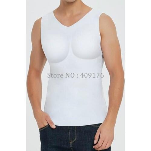 Chest Muscle Vest Invisible Inserts Undershirt Mens Pads Enhancers Shirt Male Chest Muscle Increased Shaper Male Corset