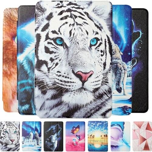 Tri-Fold Leather Cover For Samsung Galaxy Tab A T510 Case Tiger Wolf Animal Tablet Case For Samsung Tab A 10.1 2019 SM T510 T515