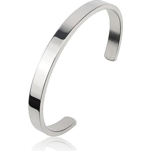 High Quality 4mm Smooth C Shape Bangle for Woman Bracelet Party Gift Wholesale
