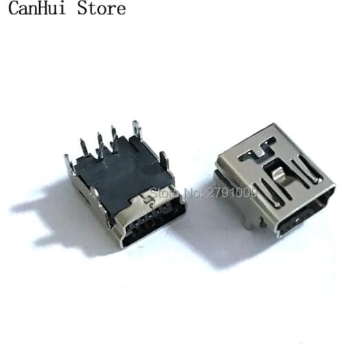 10Pcs Mini usb Connector 90 Degrees 4P Micro USB 5pin B Type Female Connector For Mobile Phone Micro USB Jack Connector 5 pin