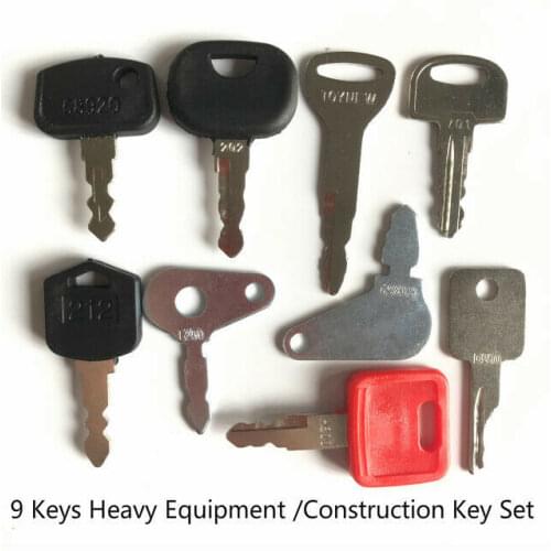 9 Keys Heavy Equipment Construction Ignition Key Set Starter Key