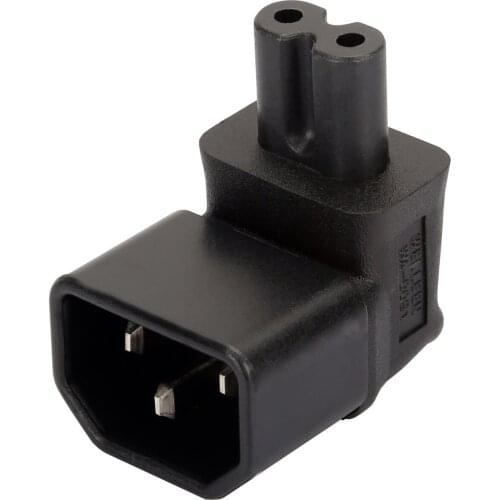 IEC 320 C14 to IEC C7 right angle power adapter IEC male to 8 type female angle Computer server power conversion adapte