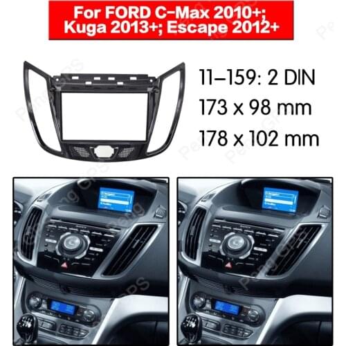 2 DIN Car Radio stereo Fitting installation adapter fascia For FORD C-Max Kuga Escape 2010+ Stereo Frame Fascias DVD ABS Trim