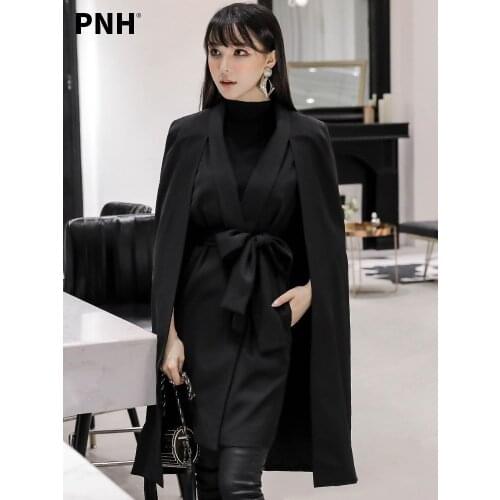 Black Windbreaker Womens Middle Long Korean Autumn 2021 New Foreign Style Coat Fashion Temperament Spring and Autumn