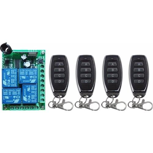 DC12V 4CH 10A RF Wireless Remote Control Relay Switch Security System Garage Doors Gate Electric Doors shutters/ window /lamp
