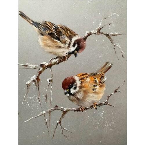 Two Sparrow Round Diamond Painters Decorate Walls with Diamond Paintings, Home / Hotel / Office Decorations and Gifts