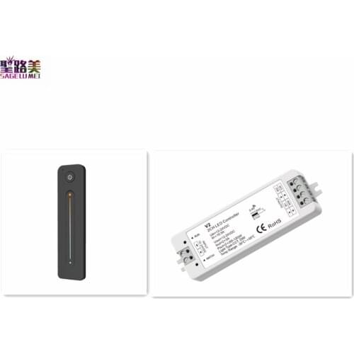 DC12-24V V2 Dual Color 2CH LED Controller ,R12 Ultrathin Touch Slide 2.4G RF Remote Dimmer For 5050 CCT LED Strip Lights Tape