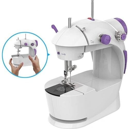 Sewing Machine Mini Portable Electric Household Crafting Mending Foot Pedal To Sew Adjustable Speed Kit For Home Beginners Kids