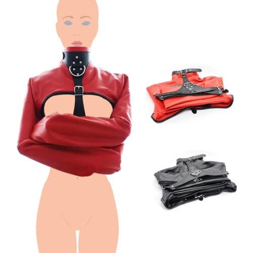 PU Leather Gear Women Straight Jacket,Womens Restraints Straight Jacket Harness,BDSM Bondage Cosplay Accessories Adult Sex Toy