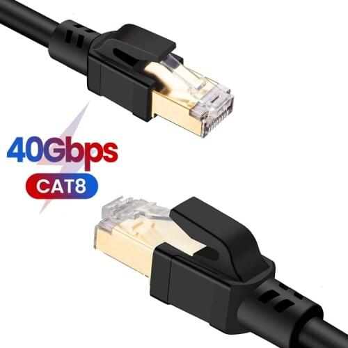 CAT8 Ethernet Cable CAT8 40Gbps 2000MHz CAT 8 Networking FFTP Internet Lan Cord For Laptops PS 4 Router RJ45 Cable Home Ethernet