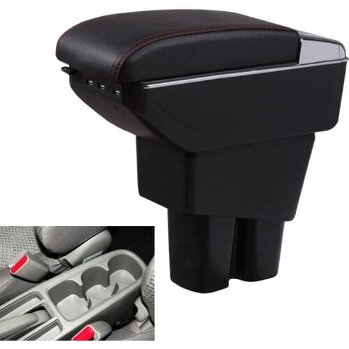 Leather Car Center Console Armrests Storage Box for Honda City 2009 2010 2011 2012 2013 2014 Armrests with USB Free Shipping