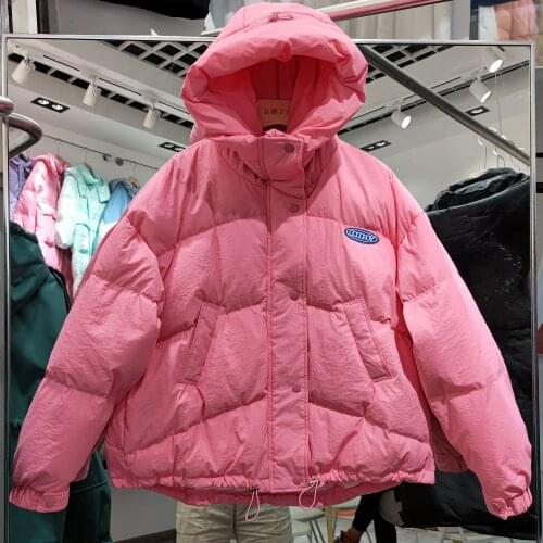 2021 New Short Winter Down Coat Women Thick White Duck Down Jacket Solid Loose Warm Student Hooded Windproof Outerwear Parkas