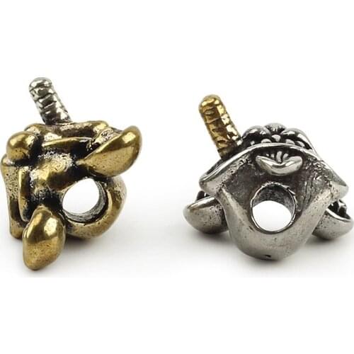 Animal Cartoon Skull Copper Paracord Pendant EDC Brass Knife Beads Lanyard Bead