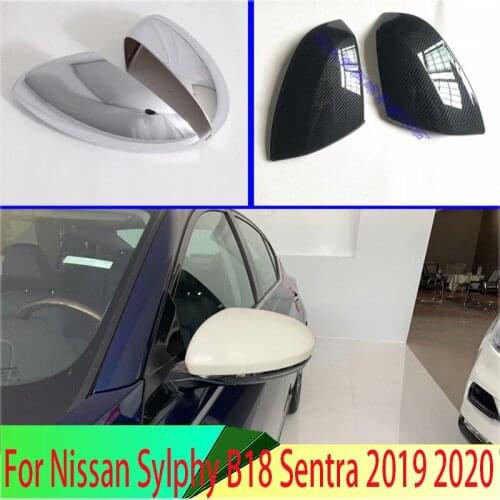 For Nissan Sylphy B18 Sentra 2019 2020 Car Accessories Door Side Mirror Cover Trim Rear View Cap Overlay Molding Garnish