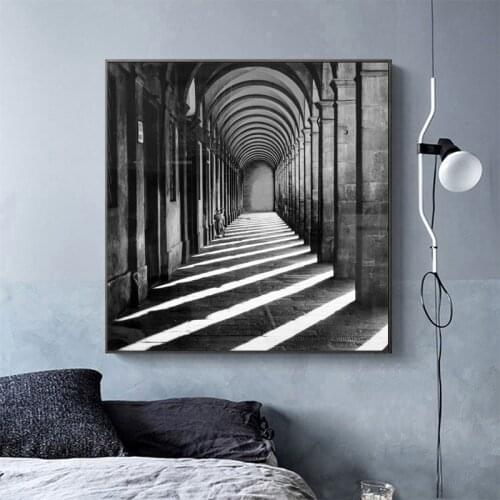 Nordic Black Building Posters And Prints Wall Art Canvas Painting Wall Art Pictures For Living Room Decoration Cuadros No Frame