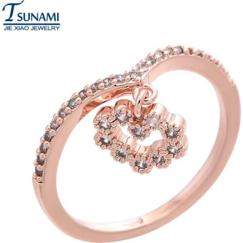 New fashion rose gold zircon ring, jewelry for a woman/girl PROM party RG-001