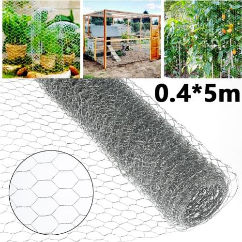 Chicken Mesh Fence Galvanized Hexagonal Wire Net Rabbit Netting Cage Aviary Plant Outdoor Garden Plants Yard Frame Chicken Fence