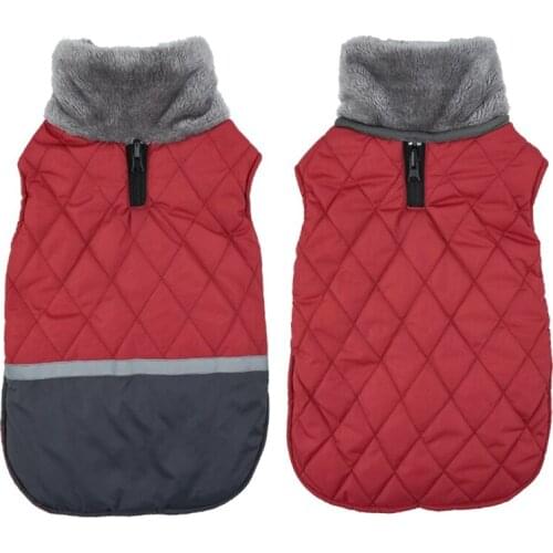 Autumn Winter Pet Fur Collar Cotton Coat Waterproof Warm Jacket Reflective Strip Design Double-sided Thicken Clothes Multi-size
