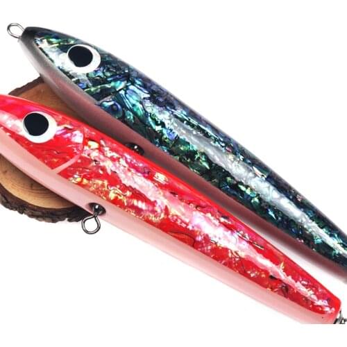 Fishing Stick Baits Top Water GT Tuna Trolling Lure Abalone Pencil Wooden Lure