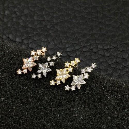 1pc Tragus Piercing Earring Cz Star Stud Earrings for Women Ear Bone Daith Rook Conch Helix Piercing Cartilage Labret Jewelry