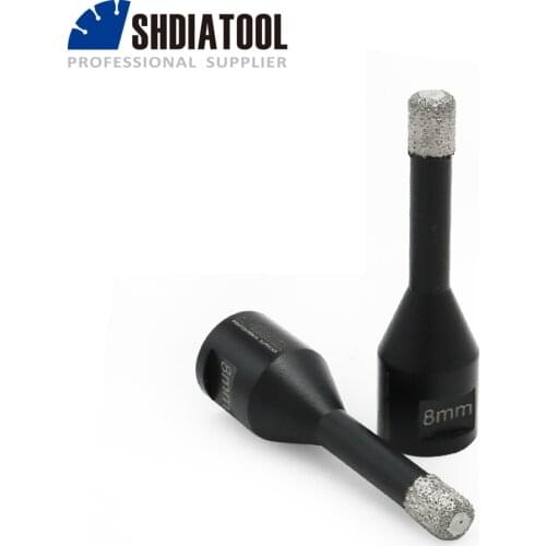 SHDIATOOL 2pcs M10 Dia 8mm Vacuum Brazed Diamond Drilling Bits Dry Drilling Core Bit For Granite Marble Tile Ceramic Hole Saw