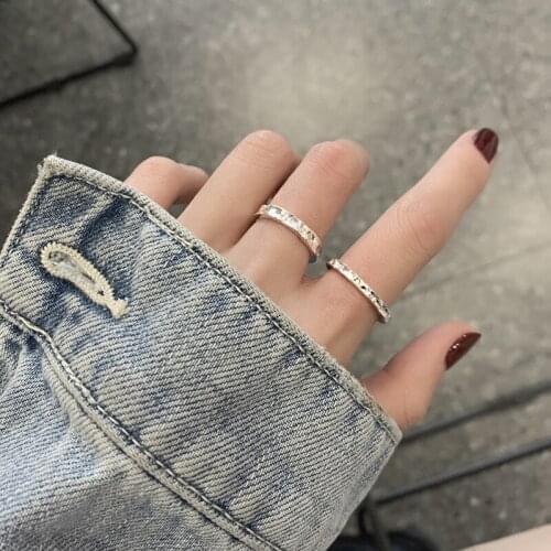 Narrow Concave Rings For Women Adjustable Open Korea Fashion Hip Hop Simple Vintage Hot Trend Lady Wedding Gift Jewelry BOYULIGE