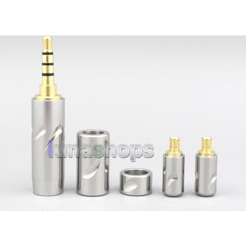 High Quality Stainless Steel 3.5mm 2.5mm 4.4mm + Splitter + Slider + A2DC Pins Kits Male Custom DIY Adapter Plugs LN007063