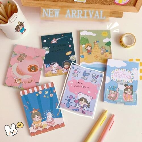Yisuremia 50 Sheets Kawaii Cute Girl Memo Pads Note Paper To Do List Daily Planner Notepads Paperlaria School Office Stationery