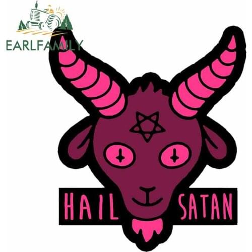 EARLFAMILY 13cm x 11.3cm for Satan Baphomet Funny Car Stickers Fashion Decal Scratch-Proof Waterproof Decals For JDM SUV RV