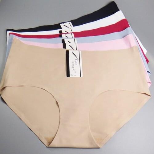 Ice Silk Seamless Panties Plus Size XXXXL Female Underpants Women Briefs Sexy Underwear Cool Bragas Mujer Pantys Lingerie Femme