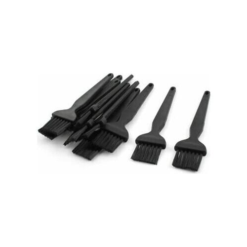 10 Pcs Black Straight Plastic Handle PCB Rework ESD Anti-static Dust Brush